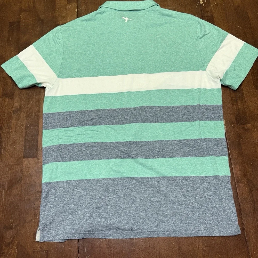 Anderson Ord Polo Shirt Men XL Color Block Striped Short Sleeve Golf Performance